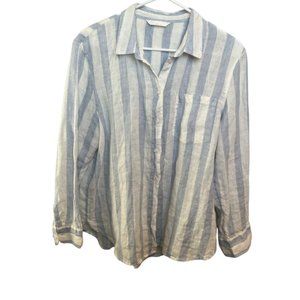 Linen Striped Button Up